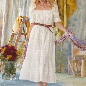 SUNDANCE MIRABELLE
WHITE MAXI DRESS BUTTON FRONT
WESTERN TIERED MEDIUM